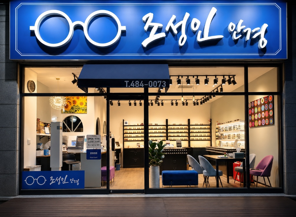 조성인 안경 — 대전 둔산동 야간 외관 전경